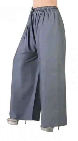Mayawye Women's Casual Rayon Solid Ankle Length Palazzo (Grey, Free Size)