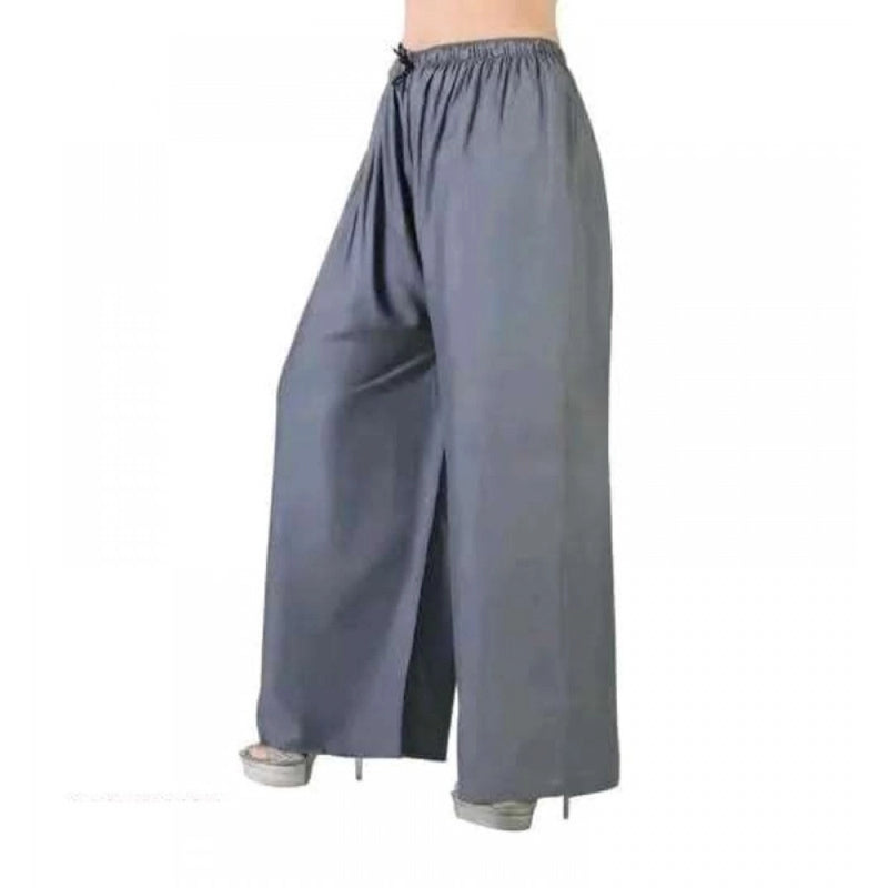 Mayawye Women's Casual Rayon Solid Ankle Length Palazzo (Grey, Free Size)