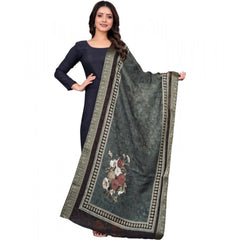 Mayawye Women's chanderi silk  Printed Dupatta (Black, Length: 2 Mtr)
