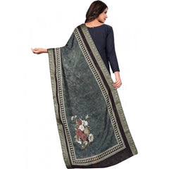 Mayawye Women's chanderi silk  Printed Dupatta (Black, Length: 2 Mtr)