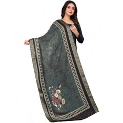 Mayawye Women's chanderi silk  Printed Dupatta (Black, Length: 2 Mtr)