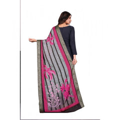 Mayawye Women's chanderi silk  Printed Dupatta (Black, Length: 2 Mtr)