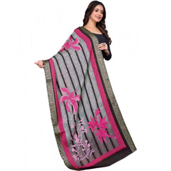 Mayawye Women's chanderi silk  Printed Dupatta (Black, Length: 2 Mtr)