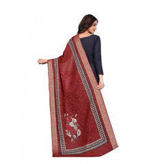 Mayawye Women's chanderi silk  Printed Dupatta (Maroon, Length: 2 Mtr)