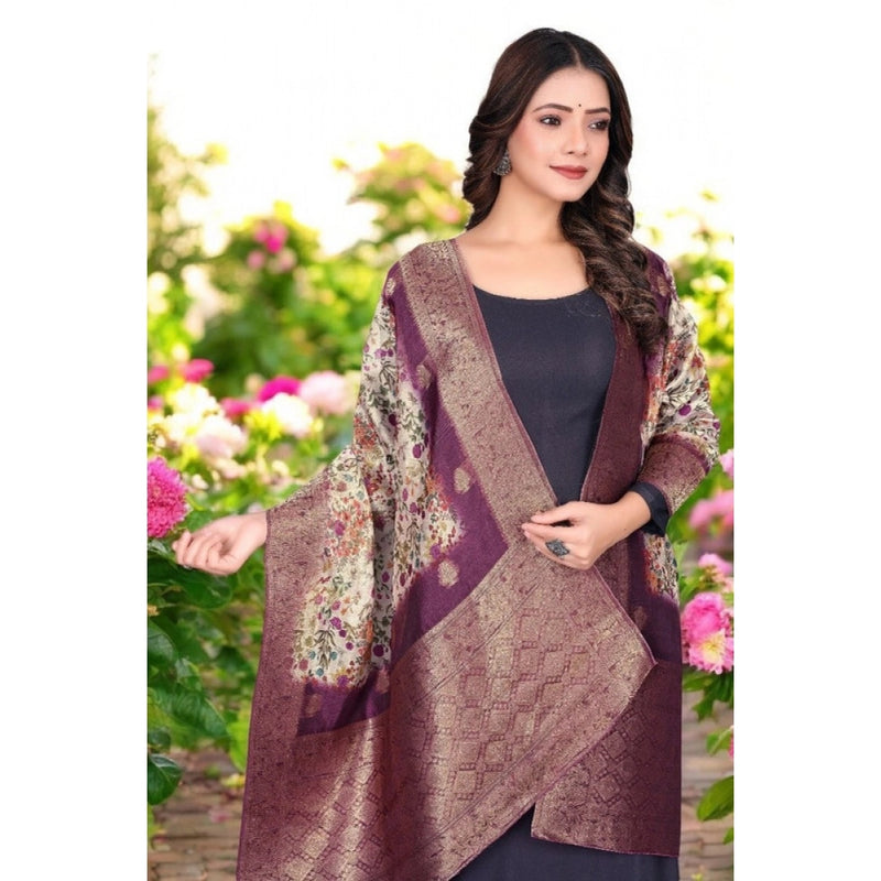 Mayawye Women's chanderi silk  Printed Dupatta (Magenta, Length: 2 Mtr)