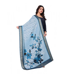 Mayawye Women's chanderi silk  Printed Dupatta (Blue, Length: 2 Mtr)