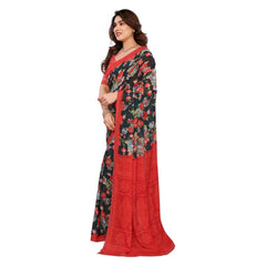 Mayawye Women's Georgette Printed Saree With Unstitched Blouse 5.5Mtr (Green)