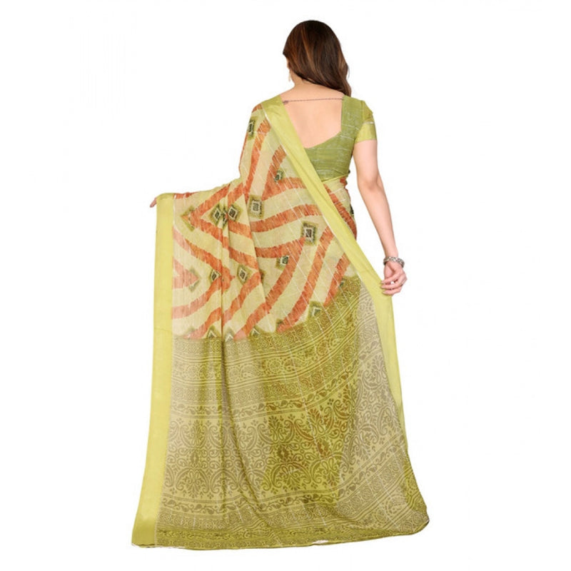 Mayawye Women's Georgette Printed Saree With Unstitched Blouse 5.5Mtr (Multicolor)
