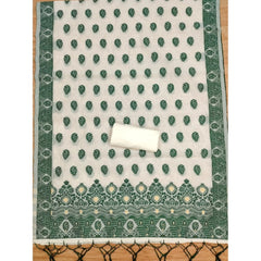 Mayawye Women's Banarasi Silk Printed Unstitched Salwar Suit Material With Dupatta (Bottle Green, 3Mtrs)