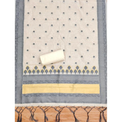 Mayawye Women's Banarasi Silk Printed Unstitched Salwar Suit Material With Dupatta (Grey, 3Mtrs)