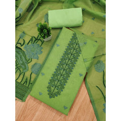 Mayawye Women's Banarasi Silk Printed Unstitched Salwar Suit Material With Dupatta (Pista, 3Mtrs)