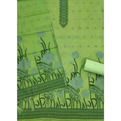 Mayawye Women's Banarasi Silk Printed Unstitched Salwar Suit Material With Dupatta (Pista, 3Mtrs)