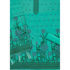 Mayawye Women's Banarasi Silk Printed Unstitched Salwar Suit Material With Dupatta (sea Green, 3Mtrs)