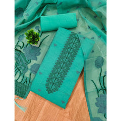 Mayawye Women's Banarasi Silk Printed Unstitched Salwar Suit Material With Dupatta (sea Green, 3Mtrs)