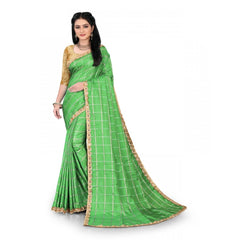 Mayawye Women's Sana Silk Bandhni Saree With Unstitched Blouse 5.5Mtr (Green)