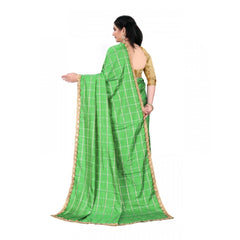Mayawye Women's Sana Silk Bandhni Saree With Unstitched Blouse 5.5Mtr (Green)