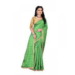 Mayawye Women's Sana Silk Bandhni Saree With Unstitched Blouse 5.5Mtr (Green)