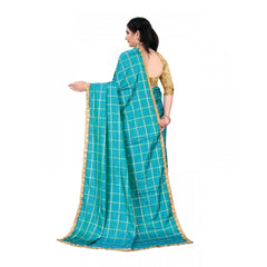 Mayawye Women's Sana Silk Bandhni Saree With Unstitched Blouse 5.5Mtr (Sky Blue)