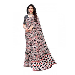 Mayawye Women's Georgette Printed Saree With Unstitched Blouse 5.5Mtr (Red)