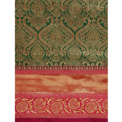 Mayawye Women's  Soft Litchi Silk Jacquard Work Saree With Unstitched Blouse 5.5Mtr (Green)