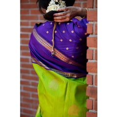 Mayawye Women's Soft Litchi Silk Jacquard Work Saree With Unstitched Blouse 5.5Mtr (Green)