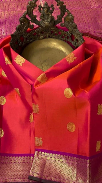 Mayawye Women's Soft Litchi Silk Jacquard Work Saree With Unstitched Blouse 5.5Mtr (Red)