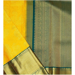 Mayawye Women's Soft Litchi Silk Jacquard Work Saree With Unstitched Blouse 5.5Mtr (Yellow)