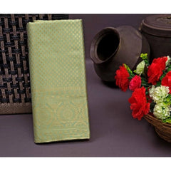 Mayawye Women's Soft Litchi Silk Jacquard Work Saree With Unstitched Blouse 5.5Mtr (Pista Green)