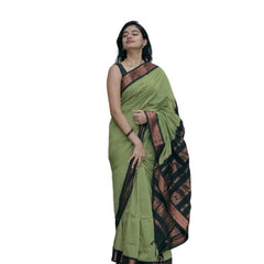 Mayawye Women's Soft Litchi Silk Jacquard Work Saree With Unstitched Blouse 5.5Mtr (Light Green)