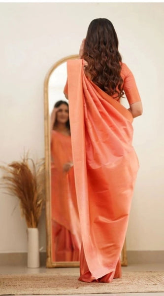 Mayawye Women's Soft Litchi Silk Jacquard Work Saree With Unstitched Blouse 5.5Mtr (Dark Pink)