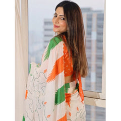 Mayawye Women's Soft Litchi Silk Jacquard Work Saree With Unstitched Blouse 5.5Mtr (Multicolor)
