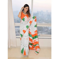 Mayawye Women's Soft Litchi Silk Jacquard Work Saree With Unstitched Blouse 5.5Mtr (Multicolor)