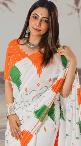 Mayawye Women's Soft Litchi Silk Jacquard Work Saree With Unstitched Blouse 5.5Mtr (Multicolor)
