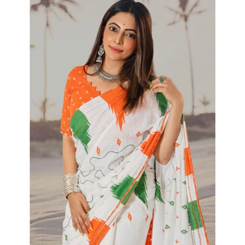 Mayawye Women's Soft Litchi Silk Jacquard Work Saree With Unstitched Blouse 5.5Mtr (Multicolor)
