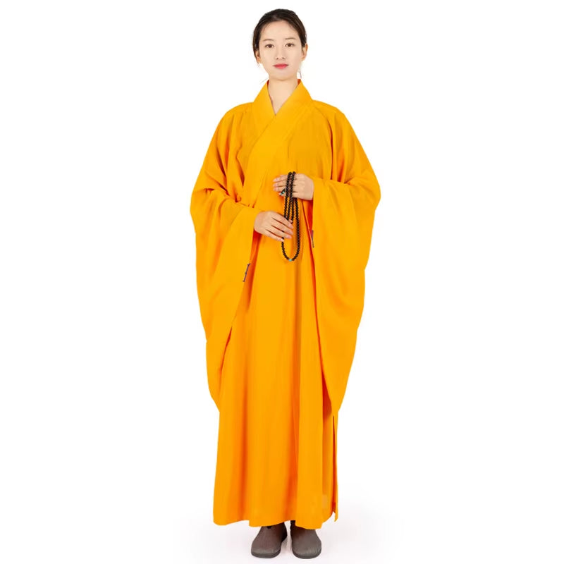7 Colors Taiwan Linen Monks Long Robes Gown for Buddhism Haiqing Adults Meditation Clothes Buddhist Monk Confession Clothing
