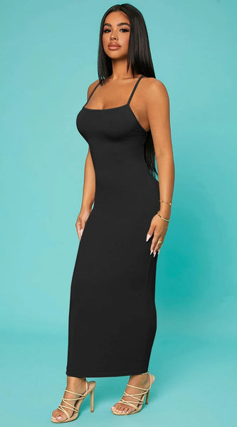 SXY Solid Criss-Cross Backless Bodycon Dress Concert Long Summer Dress Prom Dress Sexy Dress Valentine Day Dress