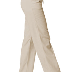 Women'S Fashion Solid Color Loose Lace-Up Cotton and Linen Straight-Leg Pants