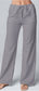 Women'S Fashion Solid Color Loose Lace-Up Cotton and Linen Straight-Leg Pants