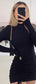 Long Sleeve Ruched Bodycon Dress Women Turtleneck Bandage Mini Dresses Autumn Black Skinny Stretchy Party Vestidos