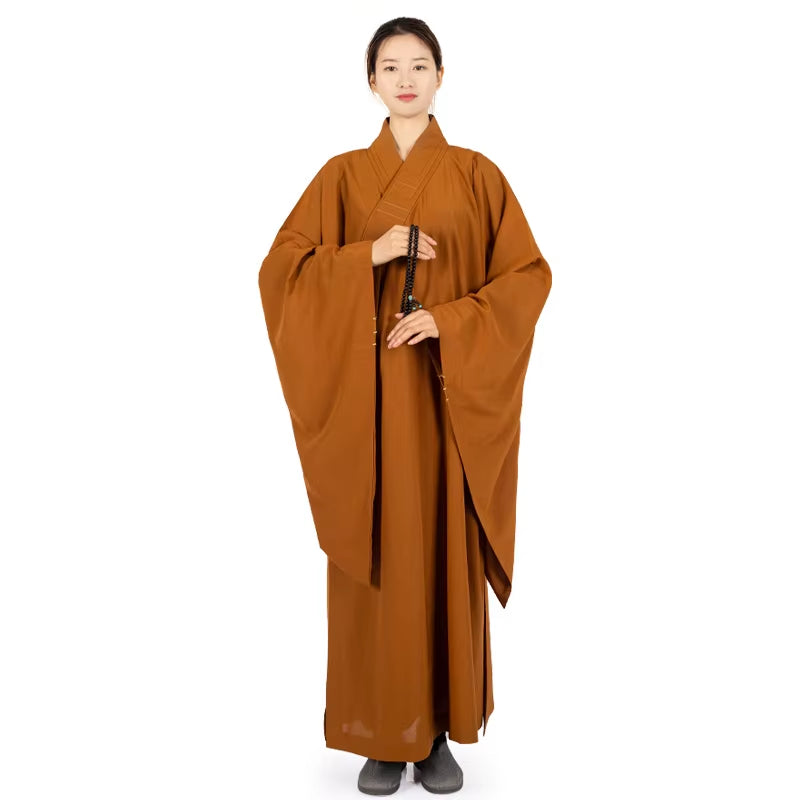 7 Colors Taiwan Linen Monks Long Robes Gown for Buddhism Haiqing Adults Meditation Clothes Buddhist Monk Confession Clothing